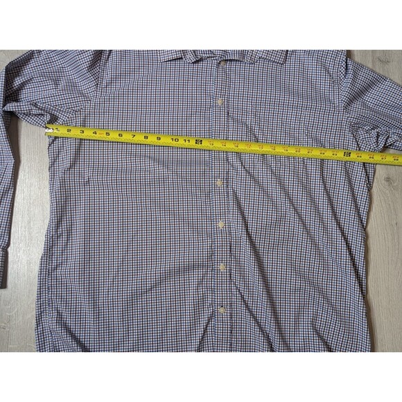 UNTUCKIT Mens Sz 3XL XXXL Blue  Purple White Gingham Check Long-Sleeve Button-Up - Picture 9 of 12